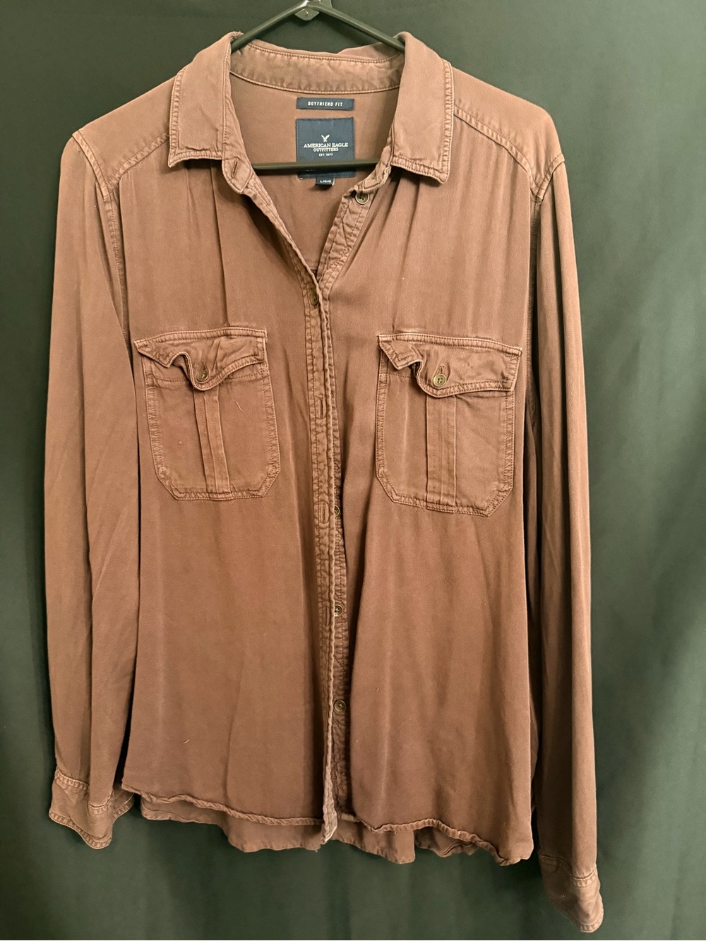 American Eagle Outfitters Women’s Rich Brown Lightweight Shirt Jacket Size L
